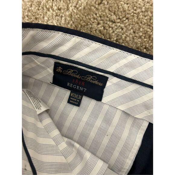 Brooks Brothers 1818 Regent Navy Blue Dress Pants, Size 33 x 30, MSRP $248 - Picture 2 of 7